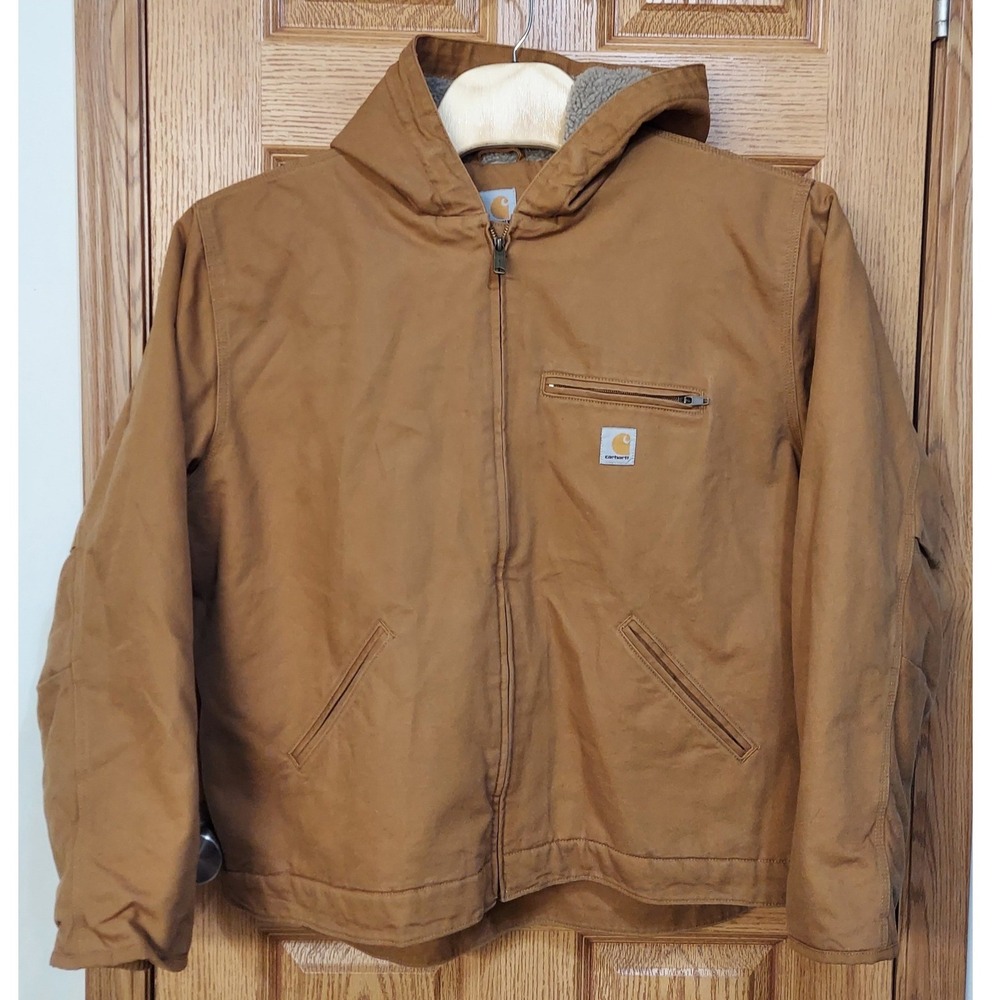 Carhartt 104392 Washed Duck Sierra Jacket Sherpa Lined Hooded Mens 2XL